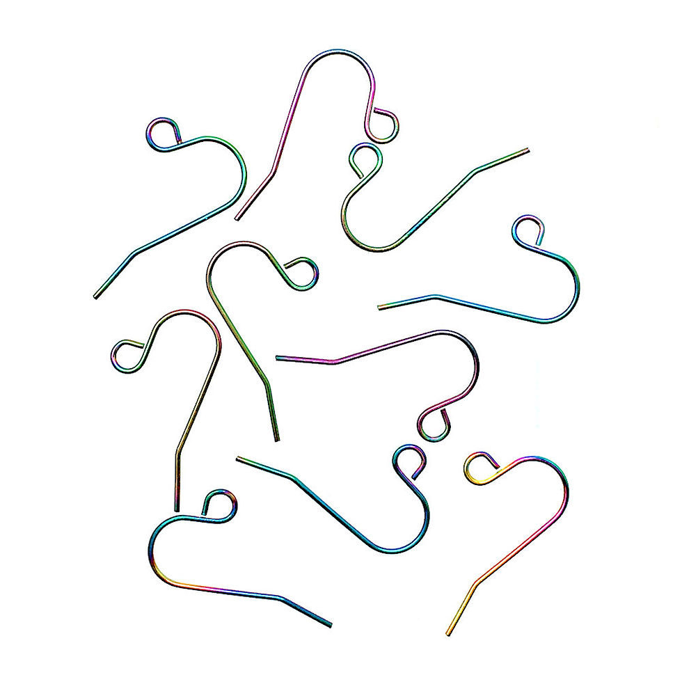 Thumbnail: 4ER-304-1322-48 • French  • Stainless Steel • Rainbow • 13mm 18G | SmokyMountainBeads.com