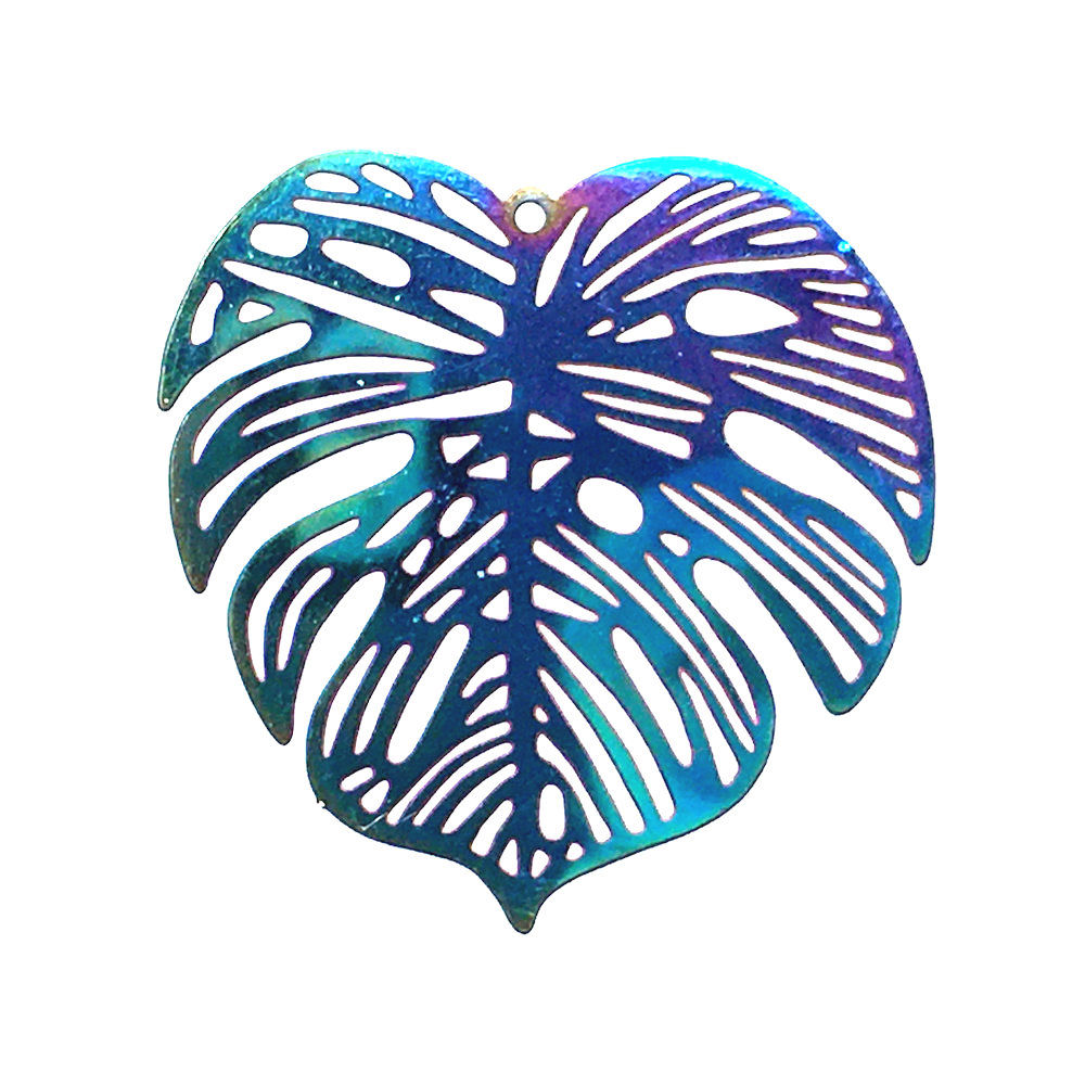 Leaf Filigree • Stainless Steel • Rainbow • 32x32mm • 4-37-3232-48 | SmokyMountainBeads.com