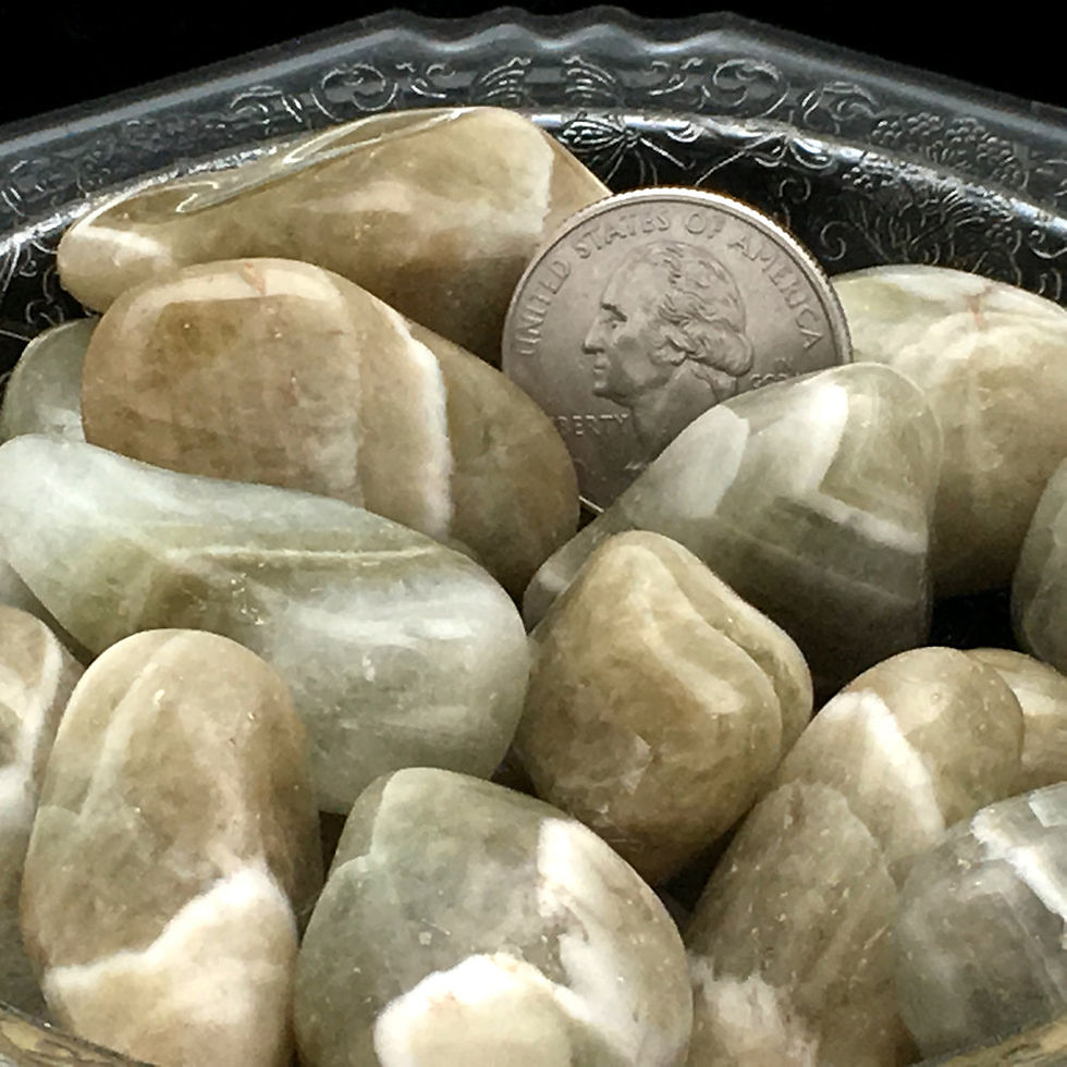 Thumbnail: 50005PGA • Prasiolite Chevron Tumbles • Extra-Large | SmokyMountainBeads.com