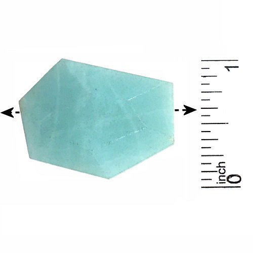 Amazonite Faceted Freeform Rectangle • 30x23x7mm • 130100AMZ-C3023 | SmokyMountainBeads.com