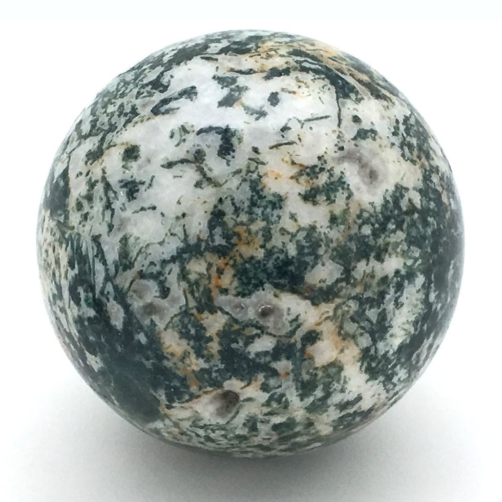 Tree Agate Sphere • Vugs • Brazil • 157.1 grams ~ 49.2mm 70100TR