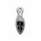 Thumbnail: Black White Feather Charm • 15x5mm • 26100MTL-F1505-P11 | SmokyMountainBeads.com