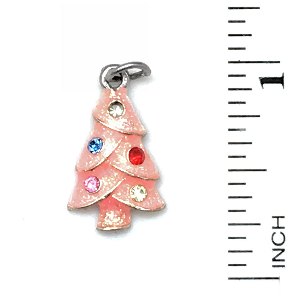 Pink Christmas Tree • 19x11mm • 1911XMT-E12 | SmokyMountainBeads.com