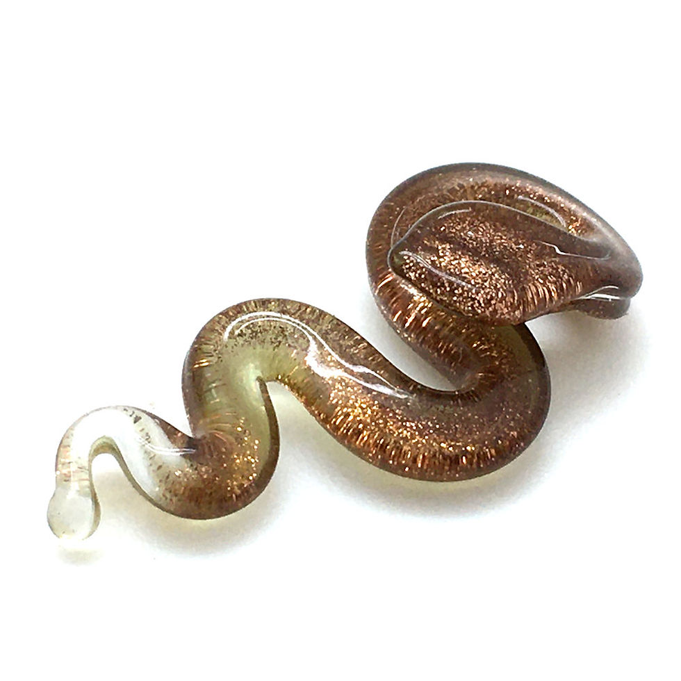 Thumbnail: Snake Pendant • Gold Dichroic Lampwork • PE-56LW-SNK-GOLD-1-4 | Smoky Mountain Beads