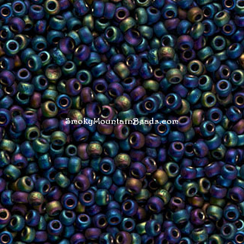 11-401FR • Matte Black AB • 11/0 Miyuki Seed Beads | SmokyMountainBeads.com