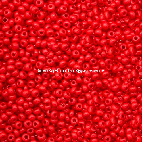 11-408 • Opaque Red • 11/0 Miyuki Seed Beads | SmokyMountainBeads.com