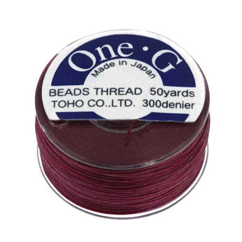 Burgundy • One-G® Nylon Thread | SmokyMountainBeads.com
