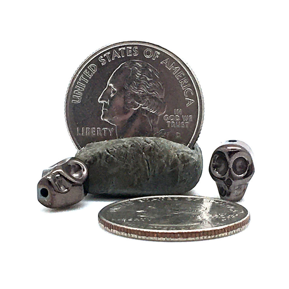 Thumbnail: Hematite Bronze Electroplated Skull Beads  • 10x8mm (2) • 196100HMT-E1008-BRNZ | smokymountainbeads.com