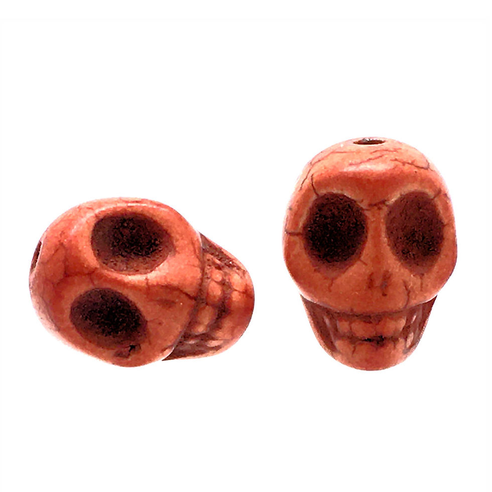 Magnesite Skull Beads • Orange • 18x14mm (2) • SKULL18-1814OR | SmokyMountainBeads.com