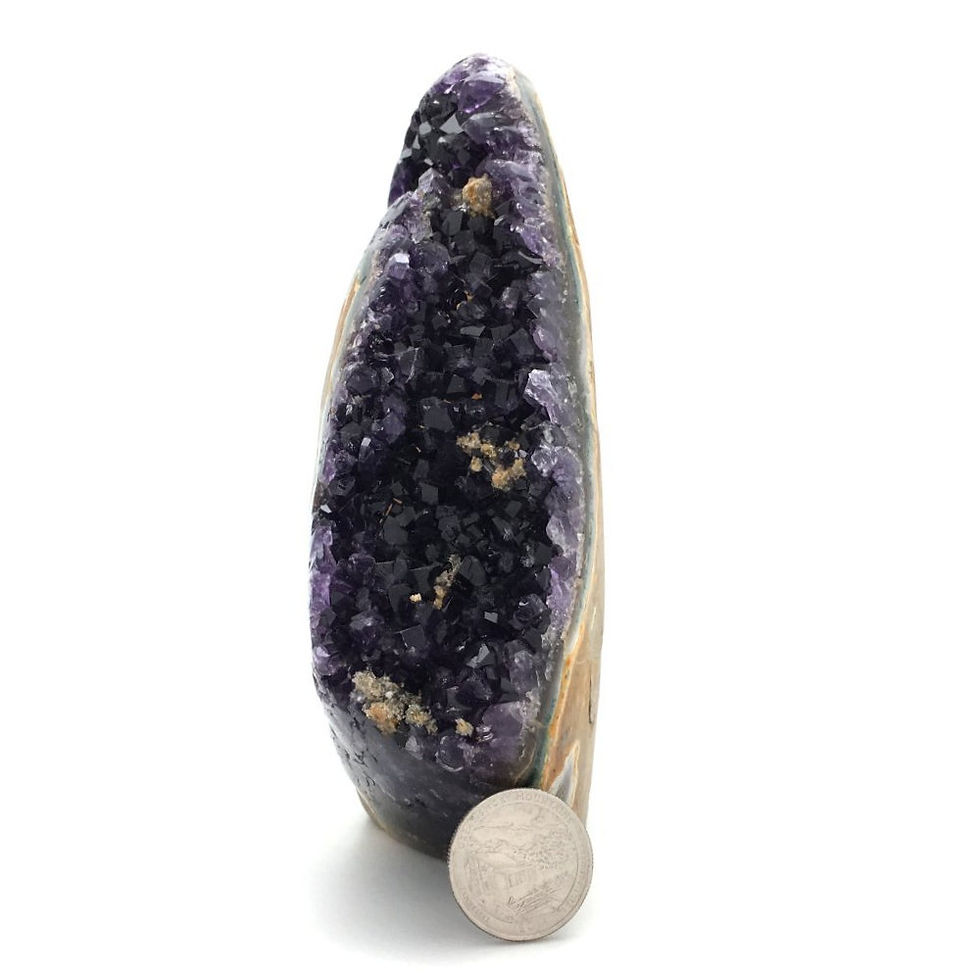 Thumbnail: Amethyst with Goethite Geode Cathedral • Uruguay • 1.120 kg  ~ 6x4x2"