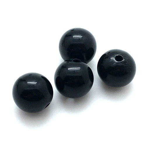Thumbnail: Acrylic Round Beads • 12mm • Black • 170100ACR-12BLK | Smoky Mountain Beads