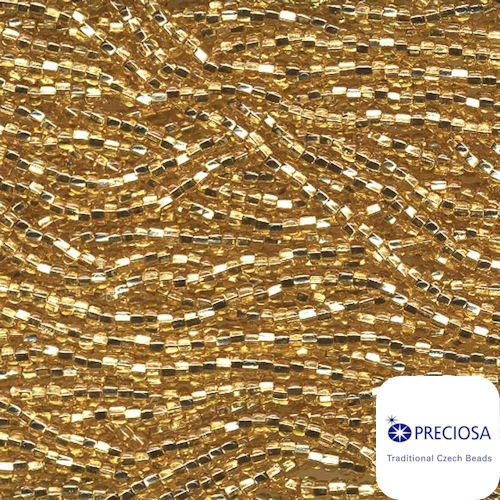 8-17050-HANK • Silver-Lined Gold • 8/0 Czech Seed Beads | SmokyMountainBeads.com