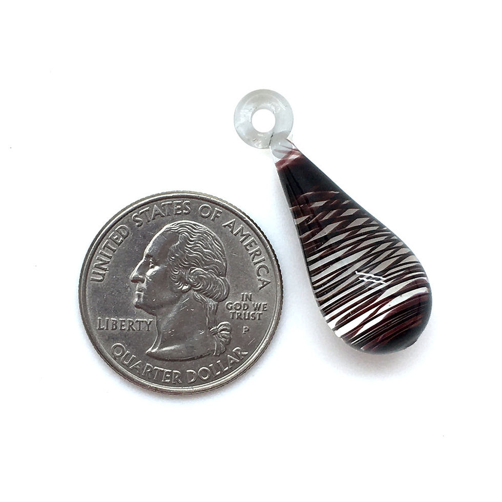 Thumbnail: Teardrop Pendant • Dark Amethyst Spiral Lampwork • 4.7 grams ~ 35x13mm • PE-56LW-SPRL-CLRAMT-4-7 | Smoky Mountain Beads