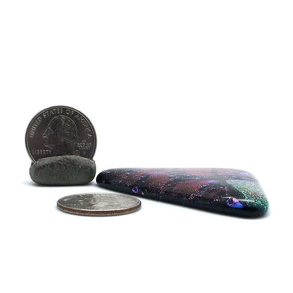 Thumbnail: Freeform Triangle Dichroic Lampwork Cabochon • 55100DCG-25-4 | Smoky Mountain Beads