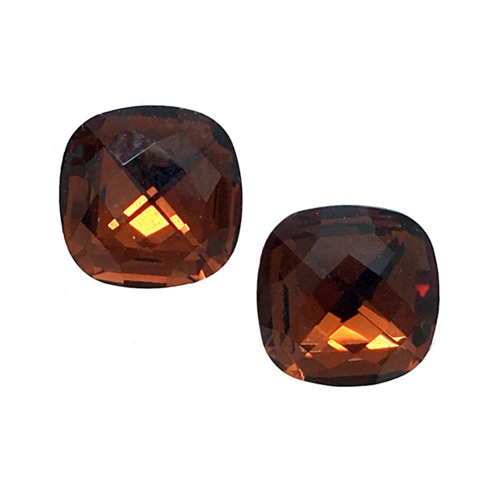 Swarovski Cushion Earrings • Smoked Topaz • ER4470-220ST8 | SmokyMountainBeads.com