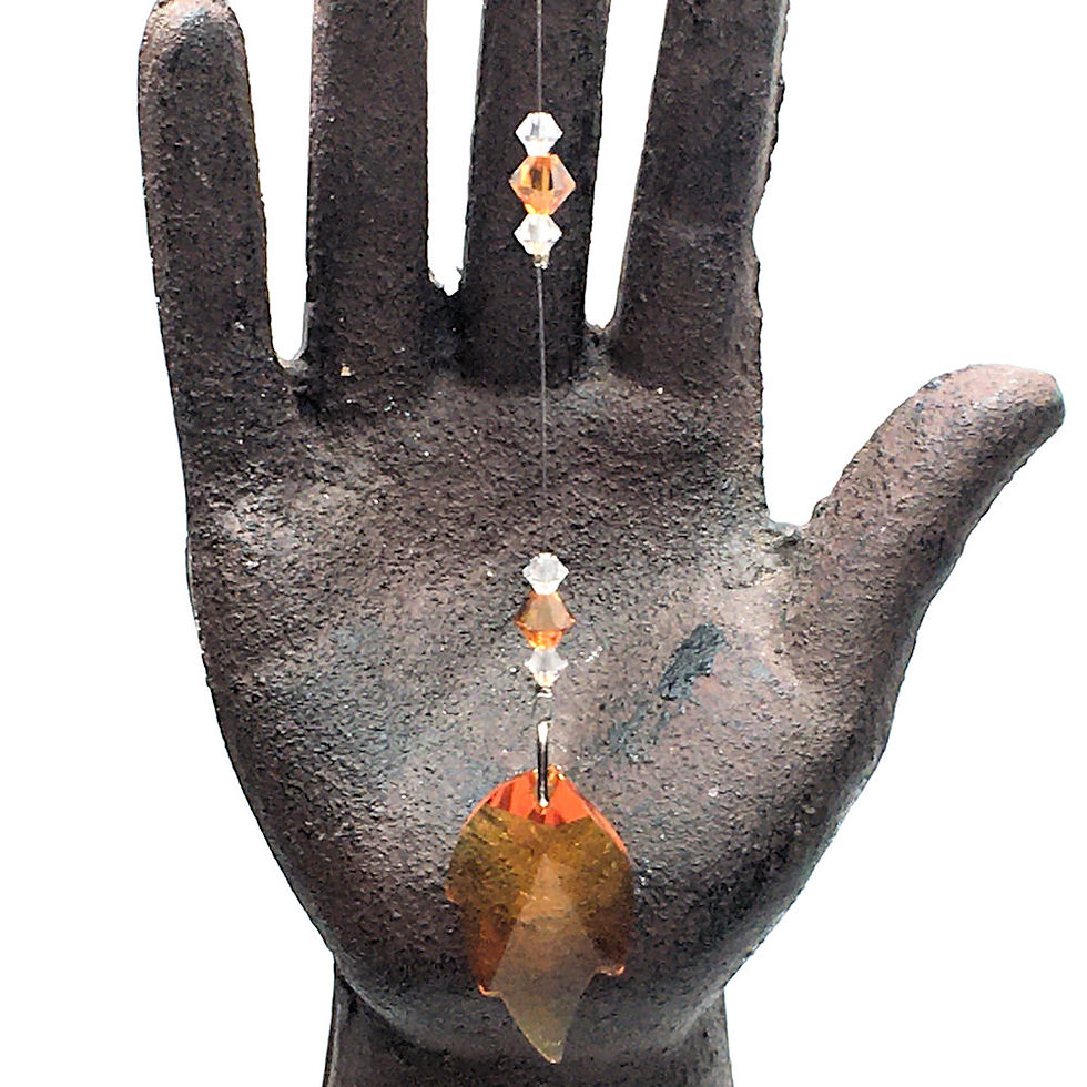 Thumbnail: Topaz Leaf Suncatcher • Swarovski • 8 1/2" • 05600SC-6735-203 | SmokyMountainBeads.com