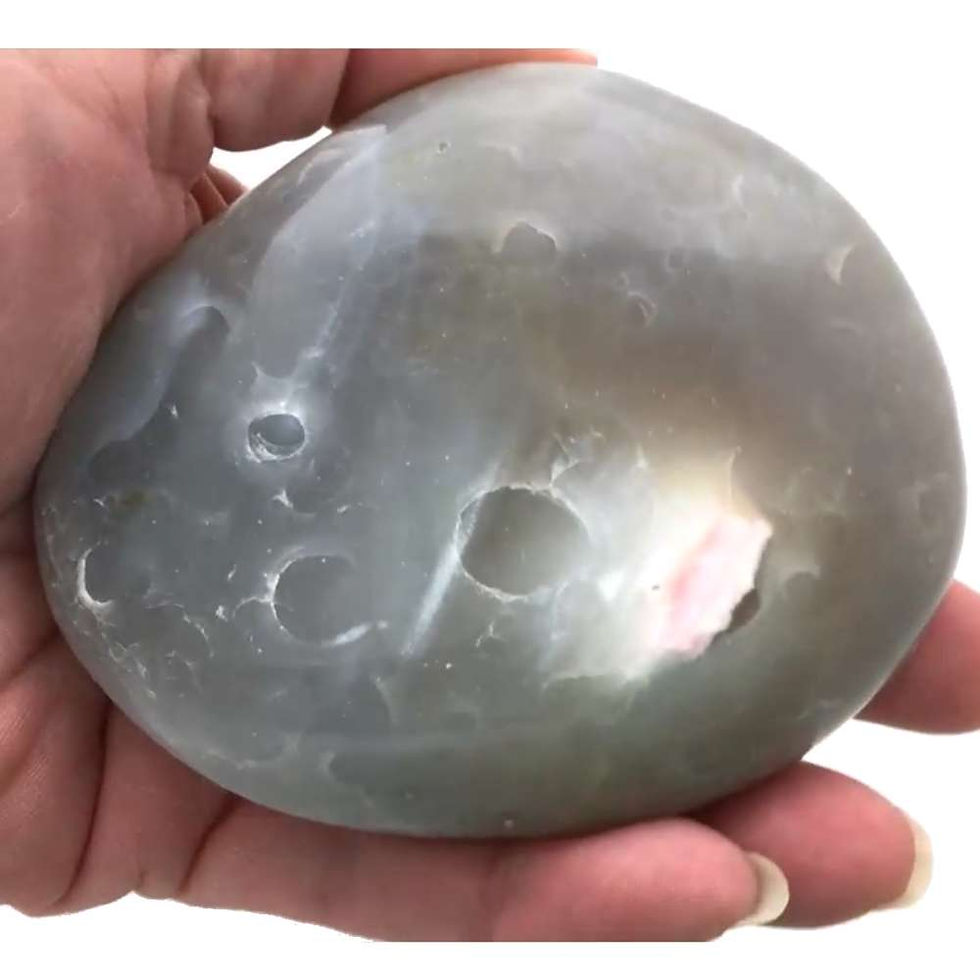 Thumbnail: Chalcedony Massage Stone • Brazil • 309.5 grams ~ 89x75x36mm
