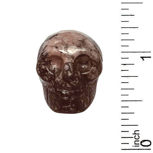 Thumbnail: 96RDN-17-5 • Rhodonite Skull • 20x25x18mm ~ 17.5 grams | SmokyMountainBeads.com