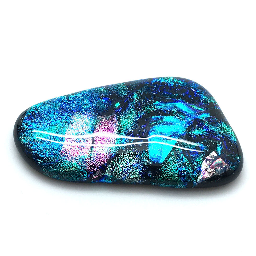 Thumbnail: Freeform Triangle Dichroic Lampwork Cabochon • 55100DCG-23-1 | Smoky Mountain Beads
