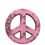 Thumbnail: 135100Ho-F1504-PNK • Howlite Peace Sign Beads • 15x4mm | SmokyMountainBeads.com
