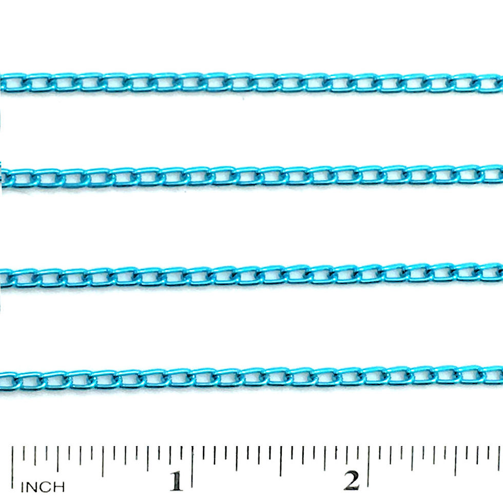 Thumbnail: Curb Chain • Turquoise • 5x3x0.75mm • Aluminum • 36-CB-53075-70TQ | SmokyMountainBeads.com
