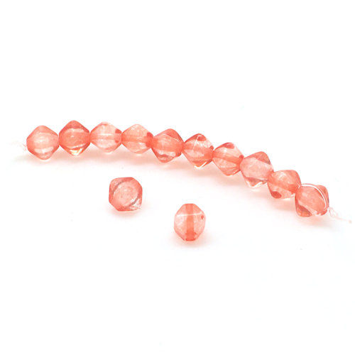 Thumbnail: 3-66-LC136 • Salmon Lumi Bicone Czech Glass • 6x6mm | Smoky Mountain Beads