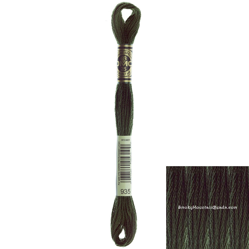 935 • Avocado Green Dark Floss • DMC | SmokyMountainBeads.com