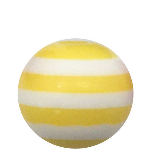 Acrylic Round Striped Beads • 8mm • 170100ACR-08S-YLW | Smoky Mountain Beads