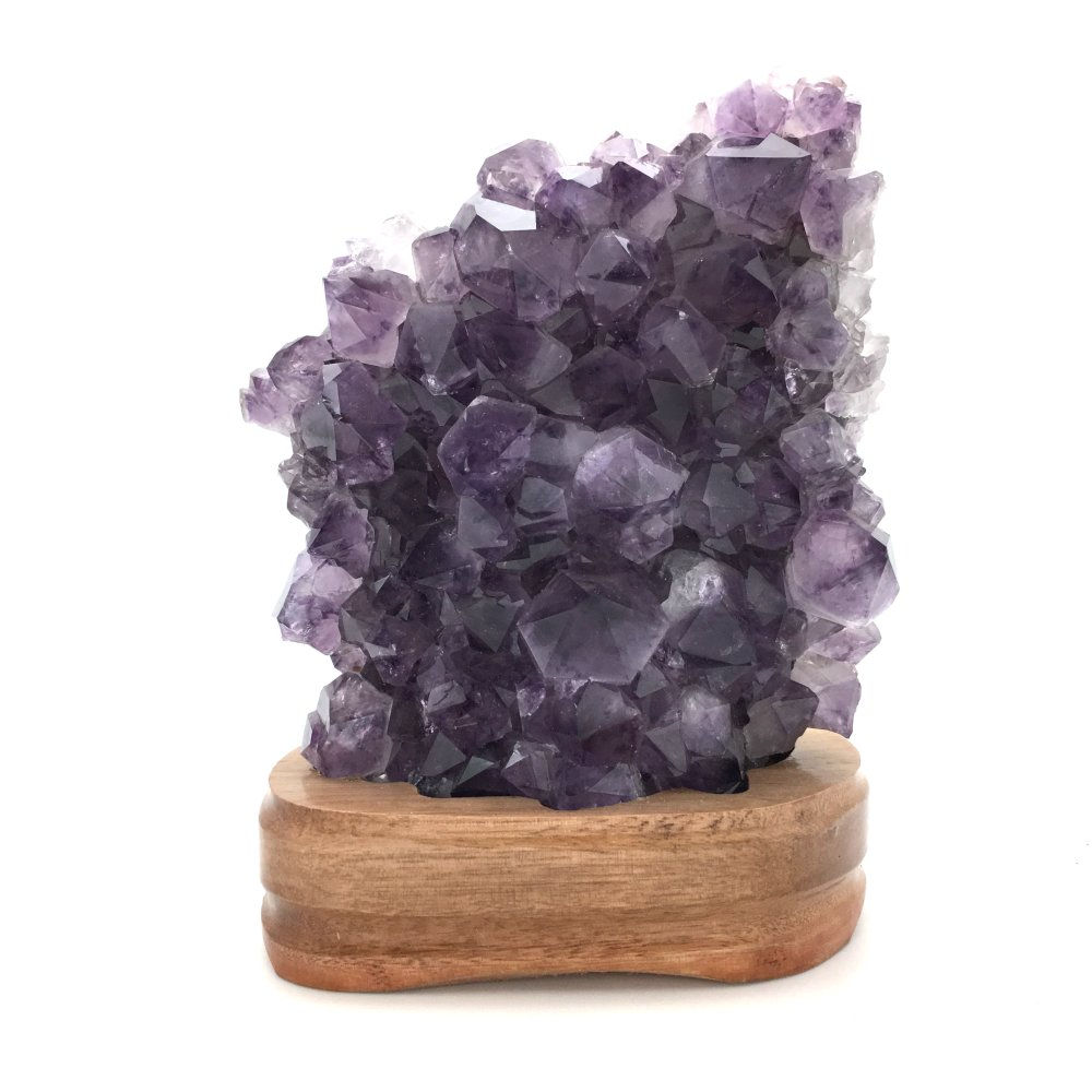 Amethyst Geode • Oak Stand • Brazil • 1.622 kg ~ 7.5x5.25x2.75