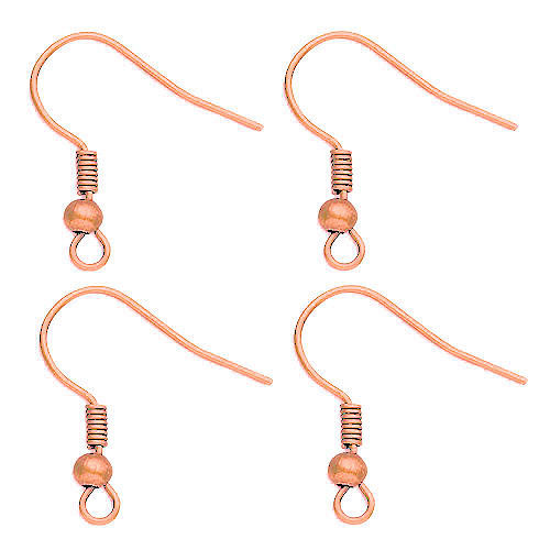Thumbnail: 4ER-FH-1822BC-RG • Fishhook Ear Wires • Rose Gold • 18mm 22g | SmokyMountainBeads.com