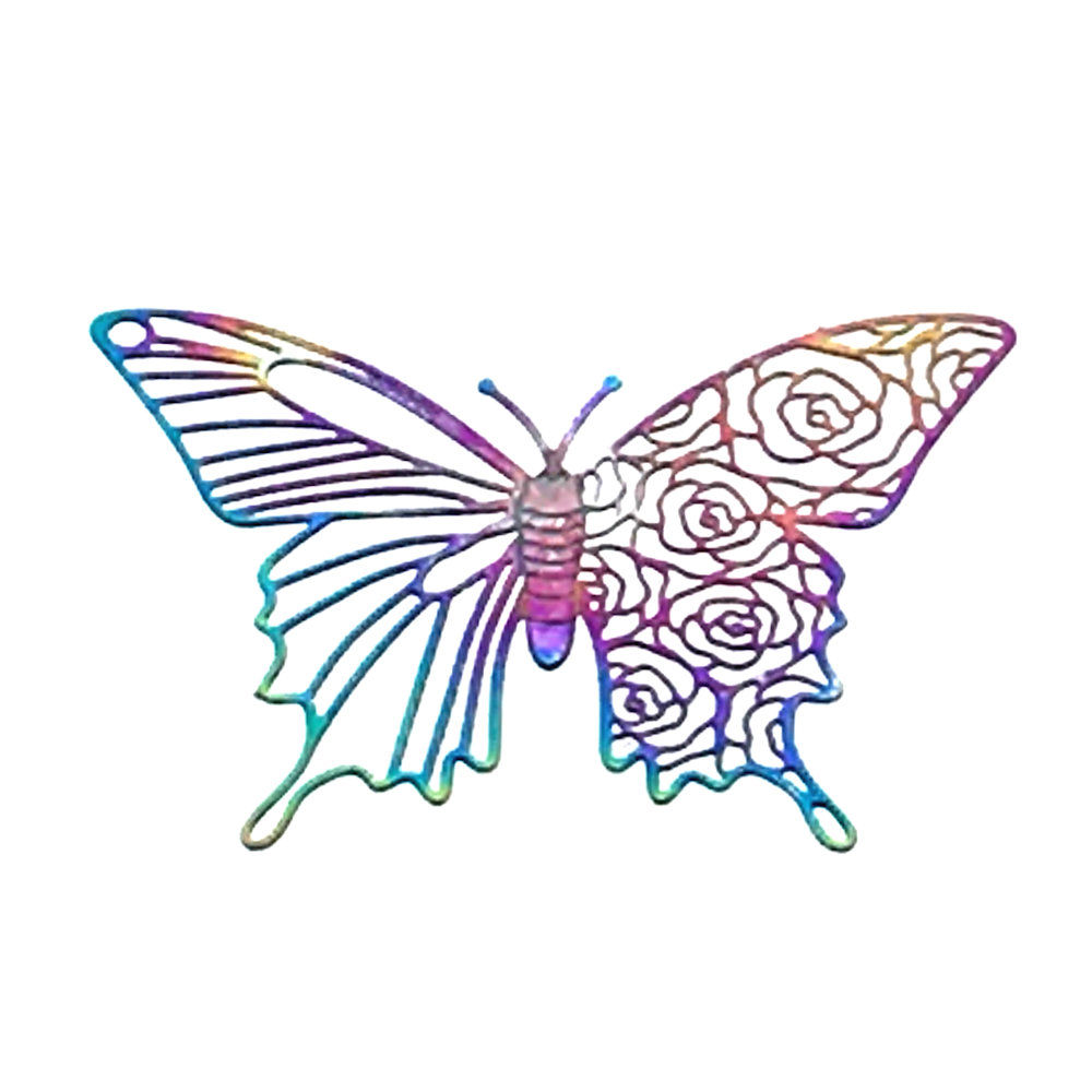 Butterfly Filigree • Stainless Steel • Rainbow • 31x40mm • 487-3140-48 | SmokyMountainBeads.com