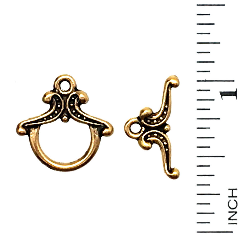 Keepsake Toggle Clasp • 16x16mm • Antique 22K Gold-Plated • 44TOG-94-6064-26 | Smoky Mountain Beads