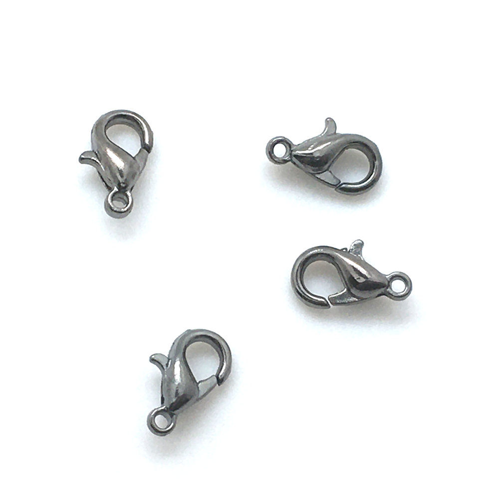 Lobster Claw Clasps • Gunmetal-Plated • 10x5mm • 44LOB-1005-13 | SmokyMountainBeads.com