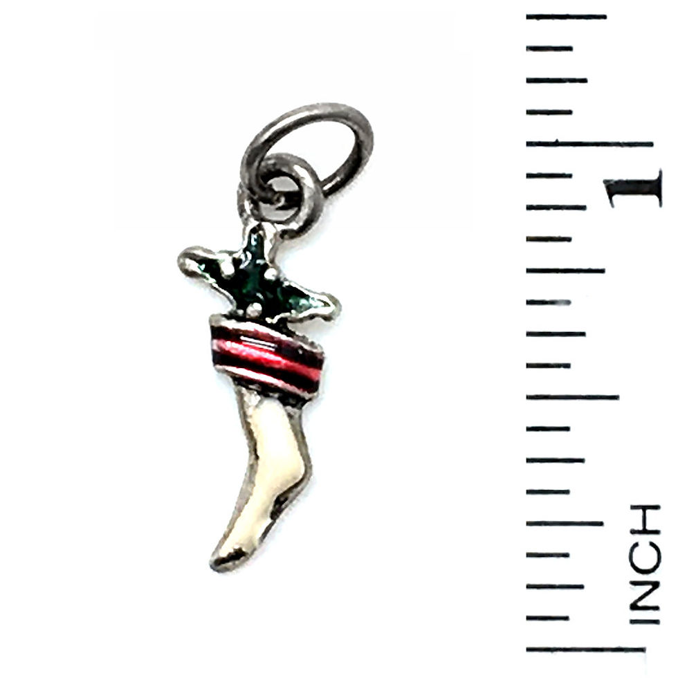 Stocking with Holly Charm • 21x8mm • 26100MTL-2108SMSK-E12 | SmokyMountainBeads.com