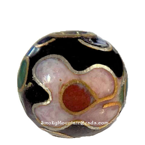 170CLSN-06-BLK • Cloisonne Round Beads • Black • 6mm | Smoky Mountain Beads