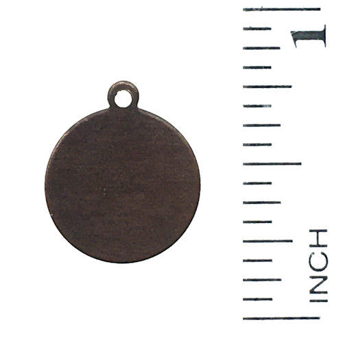 Blank • Circle Tag Charm • 13mm • Brass • V70-1300-20 | SmokyMountainBeads.com