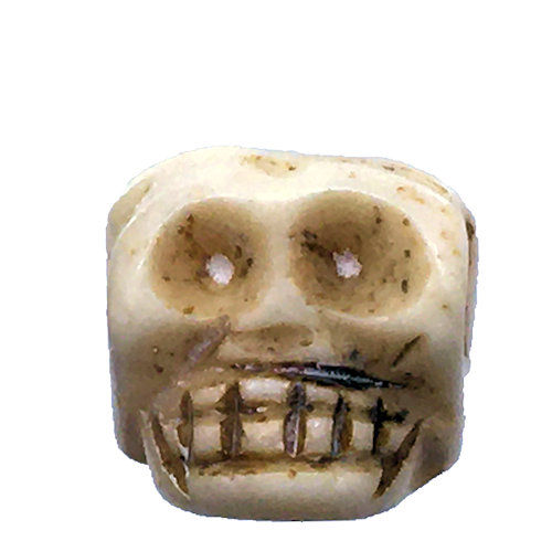196100BoN-1011 • Bone Skull Beads • 10x11x12mm 2mm hole | Smoky Mountain Beads