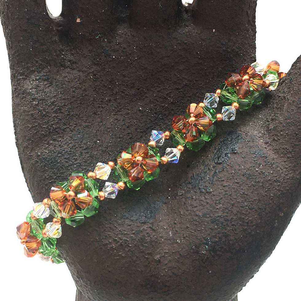 Swarovski Autumn Garden Weaved Bracelet • S8BR020 | SmokyMountainBeads.com
