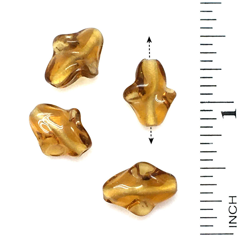 Medium Topaz Flat Oval Twist Czech (4) • 11x14mm • 294F-1114-1006 | Smoky Mountain Beads