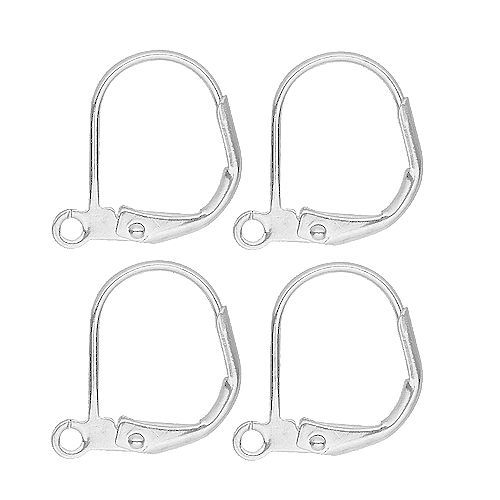 Thumbnail: 4ER-LB-1621-SP • Leverback Ear Wires • Silver • 16mm 21g | SmokyMountainBeads.com