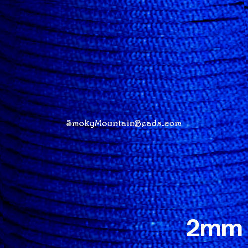 SC20-BLU • Satin Nylon Cord • Rattail • 2mm • Blue | SmokyMountainBeads.com