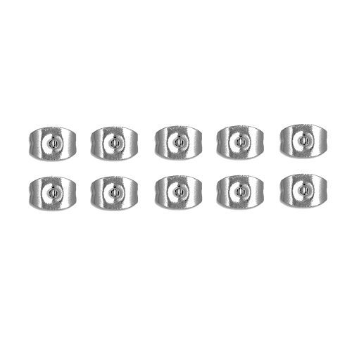 Thumbnail: 4ER-N-0406-30SStl • Butterfly Ear Nuts • Stainless • 4.5x6mm | SmokyMountainBeads.com