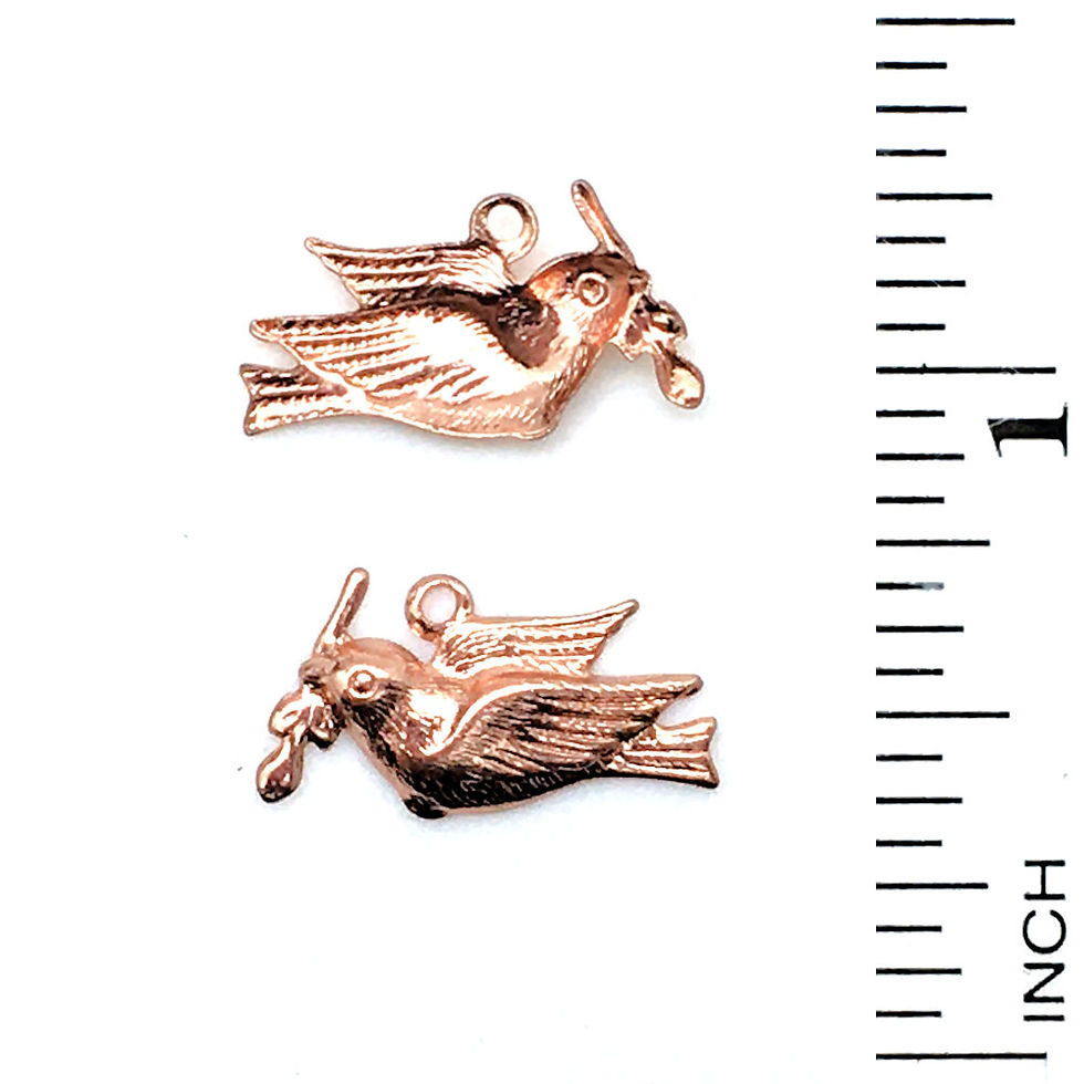 Dove with Branch Charm • 9x17mm (2) • 26100MTL-B0917-17 | SmokyMountainBeads.com