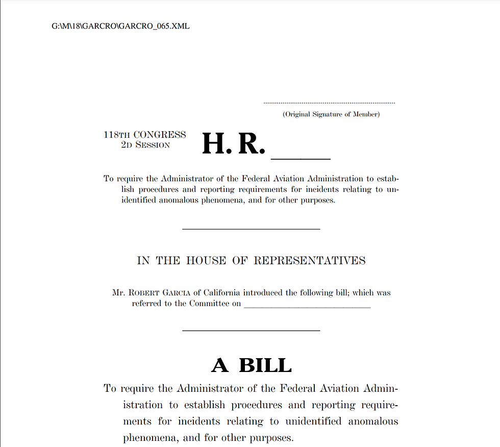 First page of bill created by Rep. Garcia and Rep. Grothman