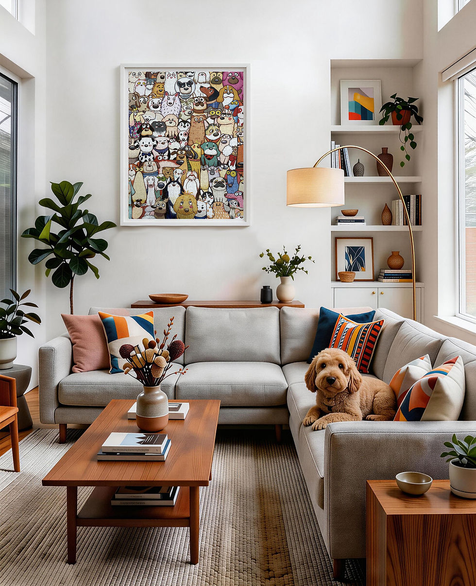 Thumbnail: Whimsical Dogs 520-Piece Jigsaw Puzzle, Hand-Drawn Artwork