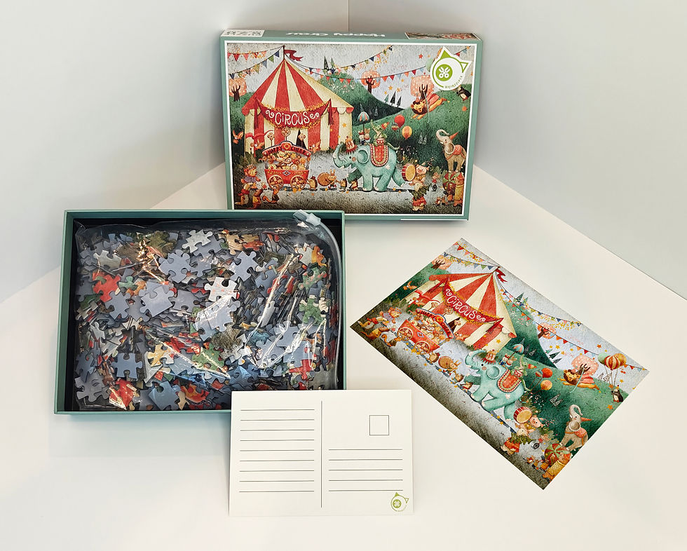 Thumbnail: Whimsical Circus Parade Jigsaw Puzzle, 520 Pieces, Hand-Drawn Artwork, Includes