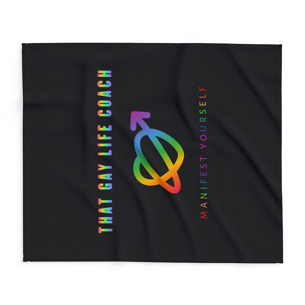 Thumbnail: Inspirational Arctic Fleece Blanket - 'Manifest Yourself' by That Gay Life Coach