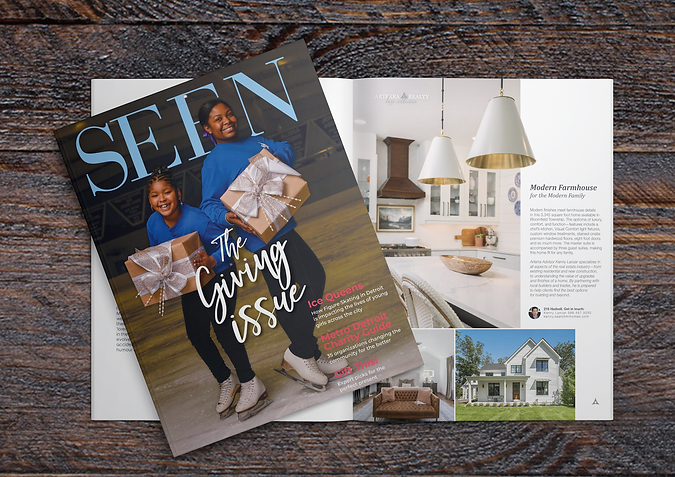 SEEN magazine ad layout