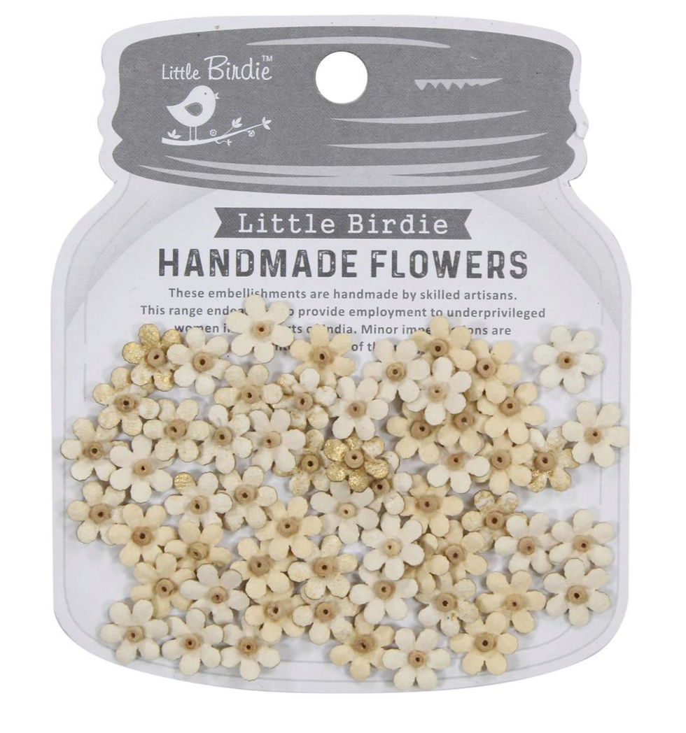 Little Birdie Ivory Pearl Natalia Paper Flowers 60 pieces