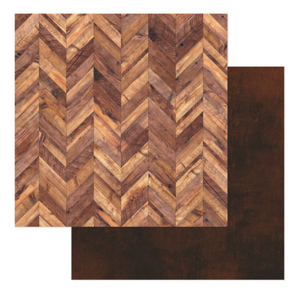 American Crafts Cedar House Herringbone Paper 12 x 12